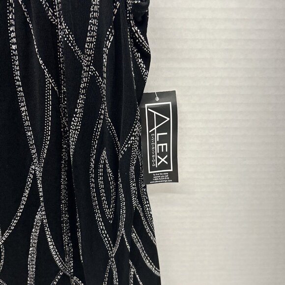 ALEX EVENINGS 2 Piece Glitter Black Cocktail Top Jacket Tank SZ M NEW - Picture 8 of 10